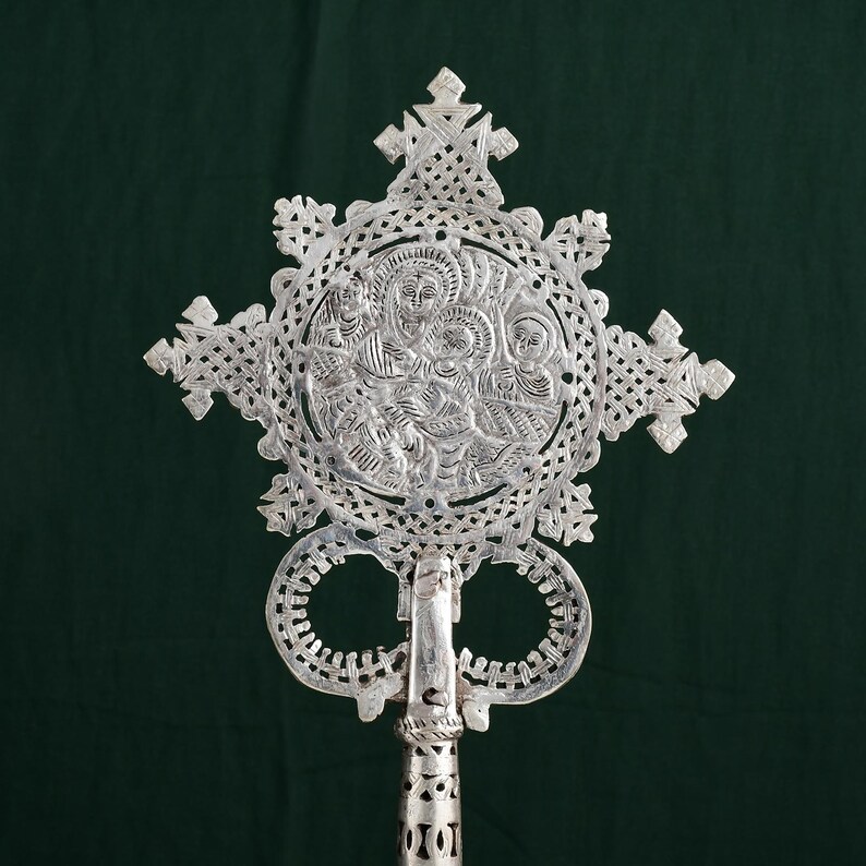 Ethiopian Orthodox Processional Hand Cross, Silver Tone Priest Cross - Etsy