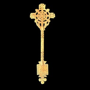 Antique Ethiopian Cross. Ethiopian Orthodox Christian Priest hand cross. Bronze cross, Ethiopian Cross.