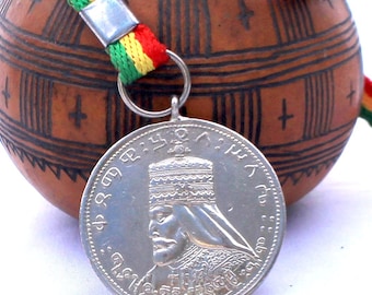 Haile Selassie Coronation Medal Necklace: 1957 Ethiopian War Medal