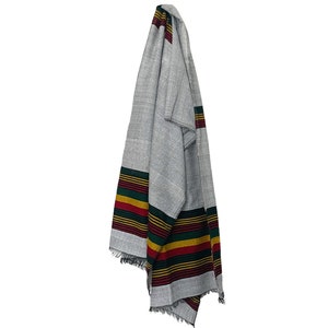 Ethiopian Traditional Cotton Cloth. Rasta Green Yellow Red Stripe Scarf. Handmade cotton, Ethiopian clothing, Ethiopian Scarves, shawl