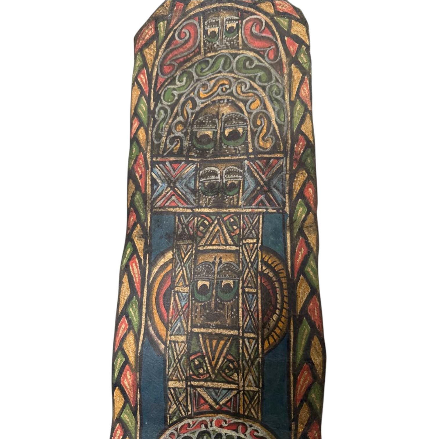 Antique Ethiopian Leather Prayer Scroll: 18th C. African Wall Hanging ...