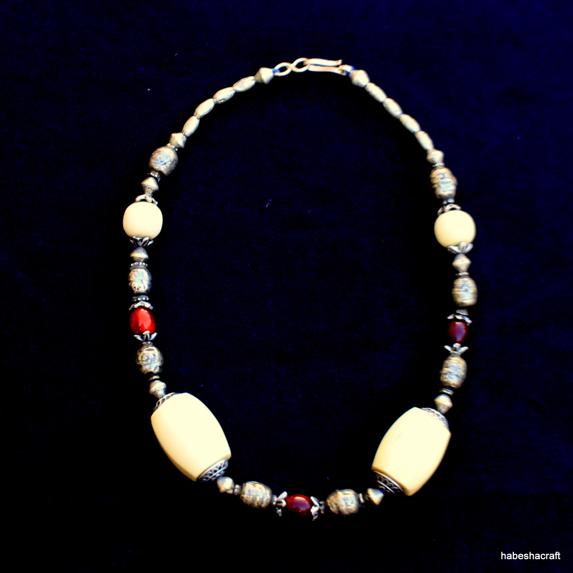 Handmade Graduated Silver Bead Necklace