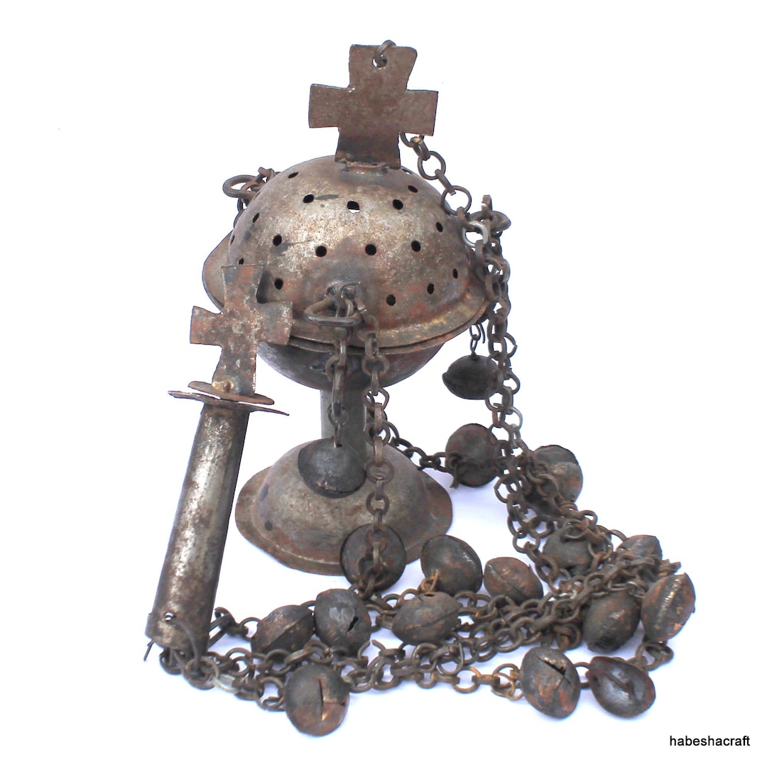 Qustul Antique Ethiopian Coptic Incense Burner With Bells - Etsy