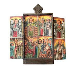 Christelijk icoon. Orthodox icoon. Handgemaakt Ethiopisch-orthodox-christelijk houten icoon - Ethiopisch koptisch christelijk icoon
