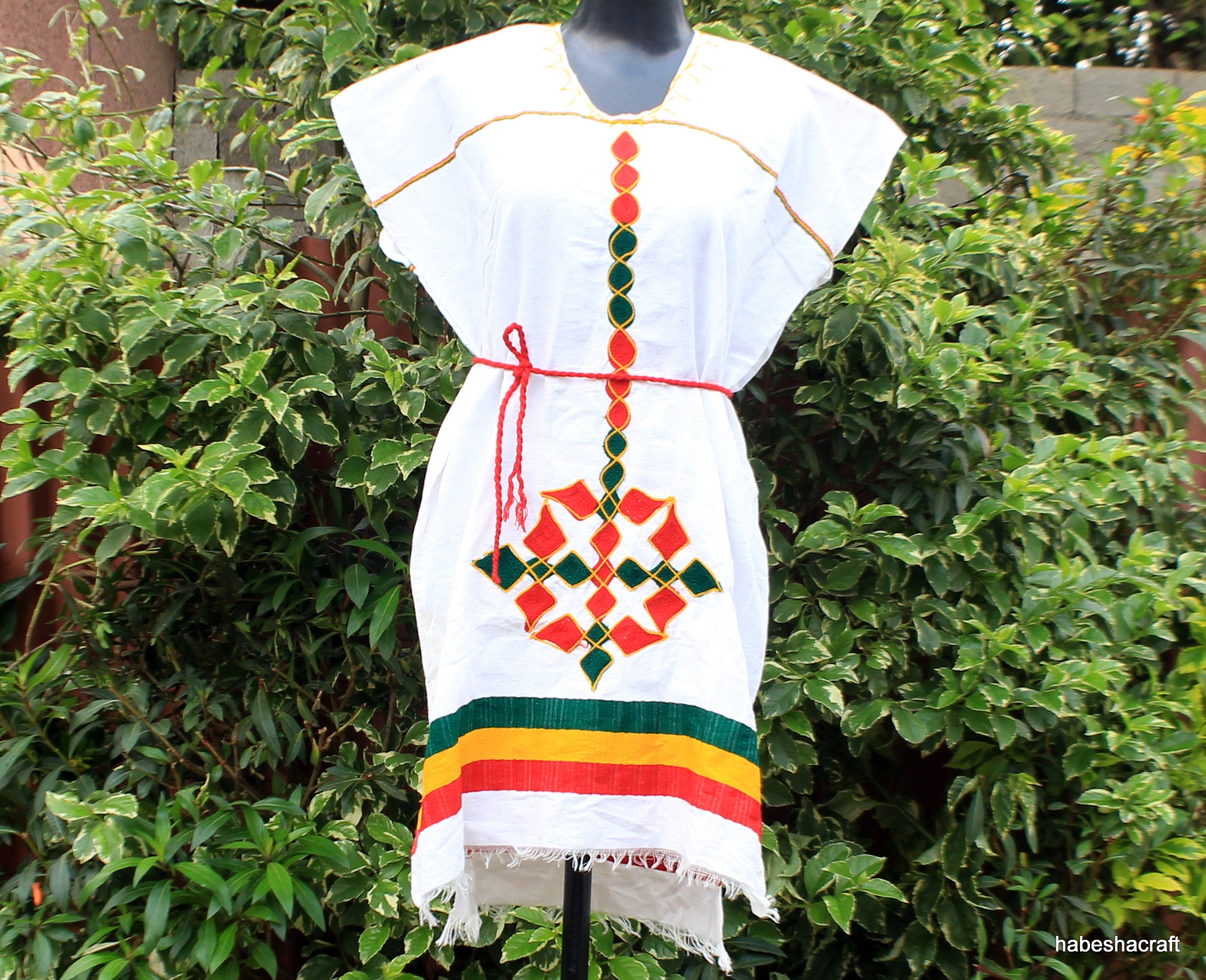 Ethiopian clothes. Traditional Ethiopian Rasta Color Dress and | Etsy
