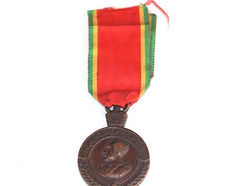 Vintage Haile Selassie Ethiopian Medal, Patriot Campaign 1935-1941