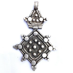 Antique Ethiopian Handmade Orthodox Christian Silver Cross Pendant 3&quot; Long Ethiopian Cross, Ethiopian Art,African jewelry,Ethiopian Jewelry