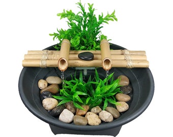 Bamboo Water Feature Kit 14"/36cm, Dual Spout H