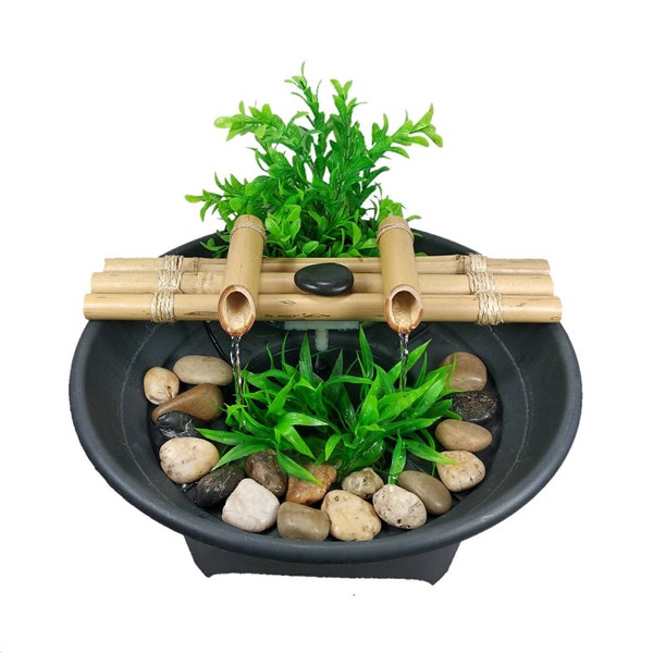Bamboo Water Feature Kit 14"/36cm, Dual Spout H