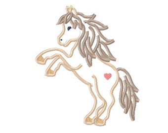 Horse Applique, Cute Horse, Machine Embroidery Design, Digital File, Instant Download, for Hoop 13x18cm, 5"x7"
