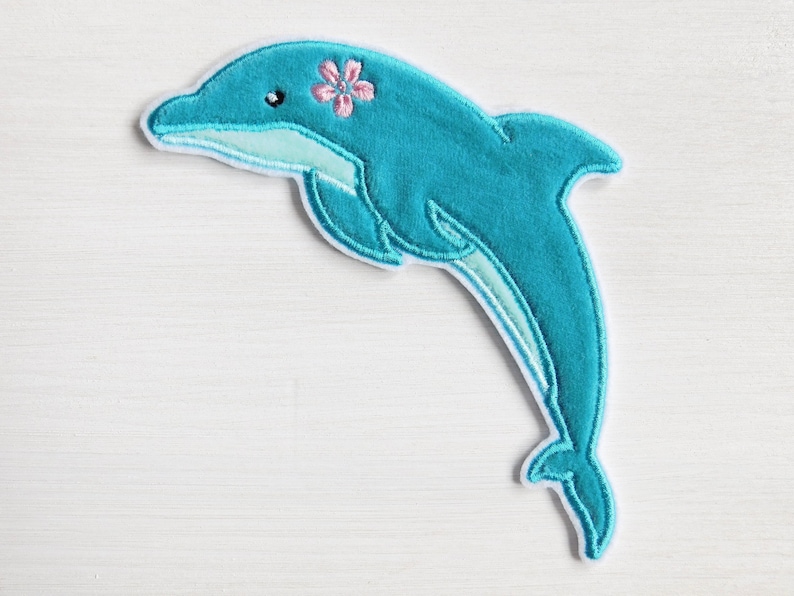 Dolphin Patch made of Fabric XXL image 1