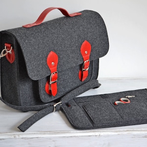 Sac messager pour ordinateur portable 17 pouces pour homme et femme Sac à bandoulière en tissu, Sac pour ordinateur portable 17 pouces Sacoche en feutre 17 pouces