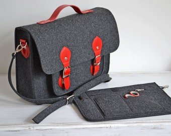 17 inch Laptop Messenger Bag for Men and Women  Shoulder Bag Fabric Crossbody Bag, 17 inch Laptop Bag 17 Inch Felt Satchel