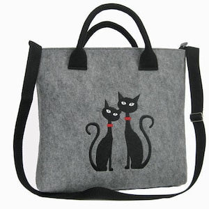 FELT bag  Cat Bag  cat lover gift   cat bag for girls  cat purse Women Felt Bag  Bag purse  Felt Tote Bag   Felt Handbag