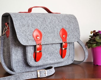 Women felt laptop bag, Felt handbag, messenger bag 15-inch Macbook case crossbody bag work bag  felt satchel Macbook Pro 15 in case