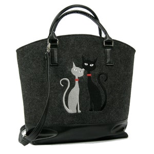 FILZTASCHE, GROßE Tasche, Katzentasche, große Katzentasche, große Handtasche, Filztasche, Damen Filztasche, Filz Handtasche, Tote Big Size Filztasche