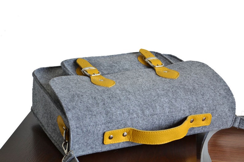 Felt Bag MacBook 13-inch laptop bag, felt, leather messenger bag, crossbody bag, laptop bag, 15% OFF SALE image 1