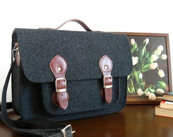 MESSENGER BAG,  Macbook Pro 16 Case, 15-inch laptop bag,  Macbook case, crossbody bag,  office bag, felt satchel, Macbook Pro 16 Case