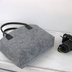 Minimalist Felt bag, Felt tote bag, Elegant and Casual, Felt Bag, Tote Shoulder Bag, Shopping, Bag Handbag image 2