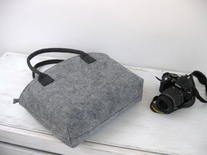 Minimalist Felt bag, Felt tote bag, Elegant and Casual, Felt Bag, Tote Shoulder Bag, Shopping, Bag Handbag image 2