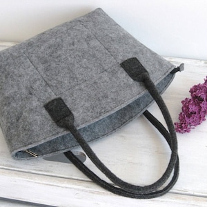 Minimalist Felt bag, Felt tote bag, Elegant and Casual, Felt Bag, Tote Shoulder Bag, Shopping, Bag Handbag image 1