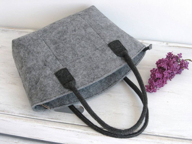 Minimalist Felt bag, Felt tote bag, Elegant and Casual, Felt Bag, Tote Shoulder Bag, Shopping, Bag Handbag image 1