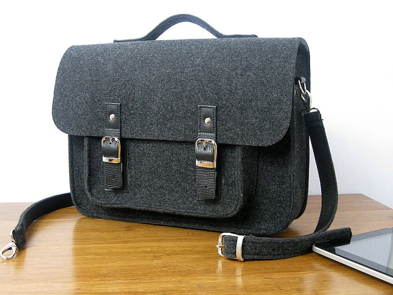 LAPTOP BAG Mens Messenger Bag Mens Felt bag satchel bag Messenger bag for men MacBook Pro 15inch Asus HP Lenovo 15-inch laptop bag image 1