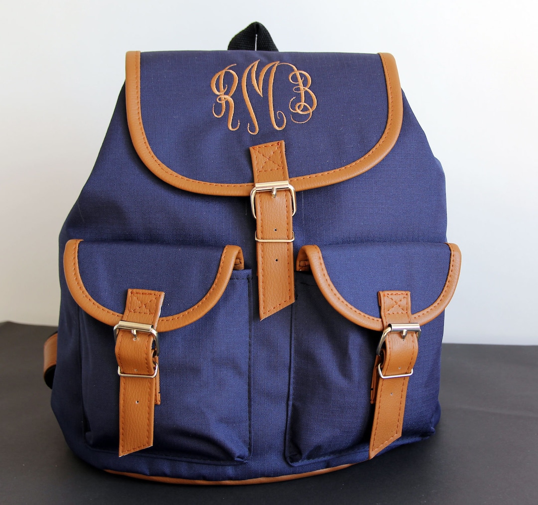 Monogram Backpack, Personalized Backpack, Backpack College, Weekender ...