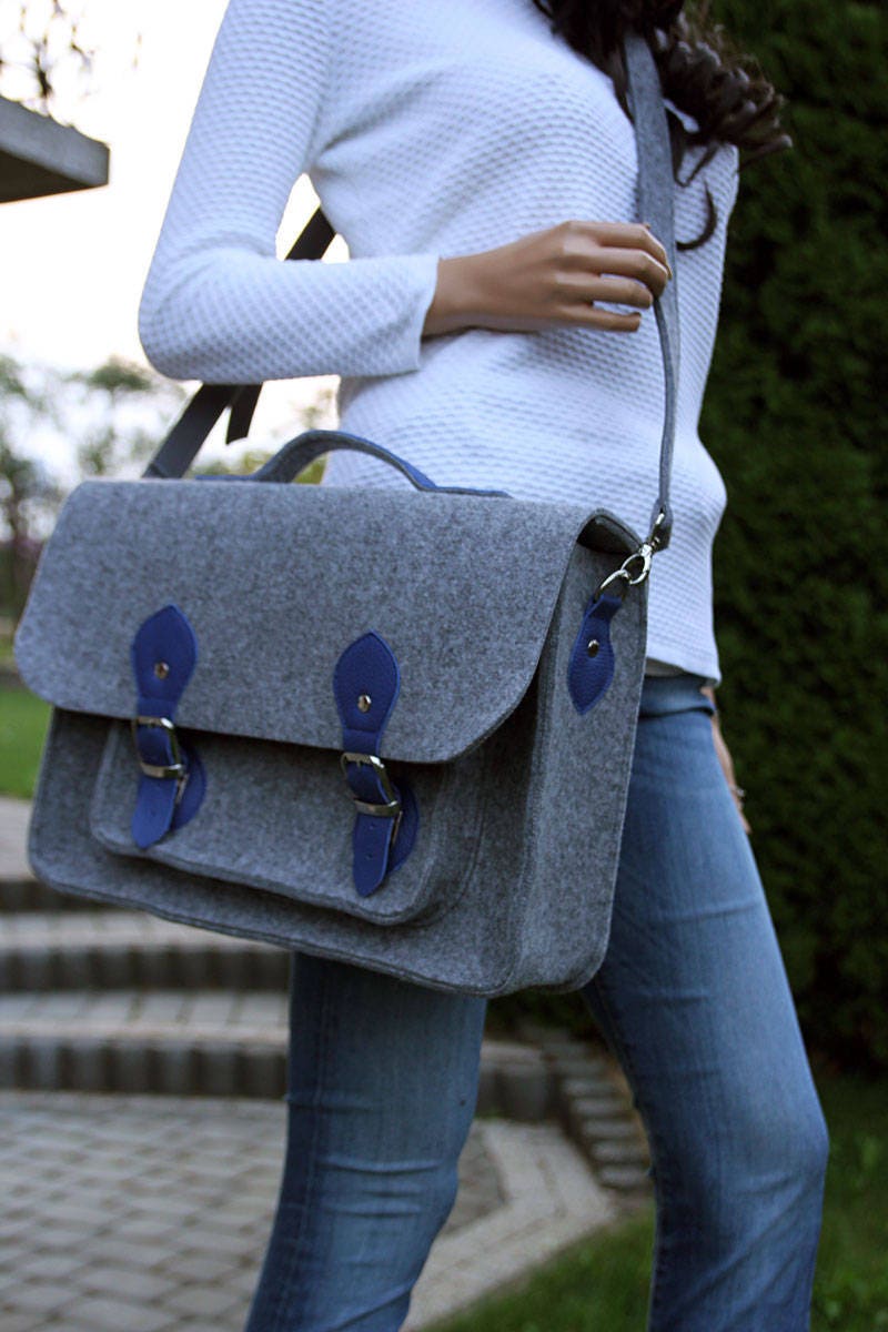 15 Inch LAPTOP BAG FELT Laptop Bag Women Felt Bag Blue | Etsy