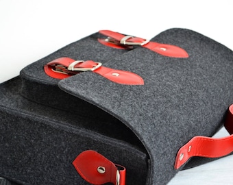 MESSENGER BAG,  computer bag, 15-inch laptop bag,  Macbook case, crossbody bag,  office bag, felt satchel, Macbook Pro 15 in case