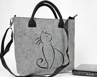 Felt purse - Women Felt Bag - Gift for mom - Everyday Tote Bag - 13-Inch Laptop Bag - Felt Handbag - Felt Shoulder Bag
