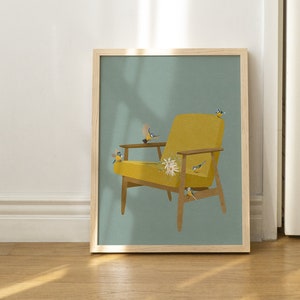 The Chair | Colorful Art Print Illustration | Wall Decor | Home decor Poster | Poster | Minimalist artwork | Aesthetic Room Decor