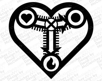 Relations of the Trinity Triquetra with Christian Symbols, International Visual Vector Graphic Clipart in SVG, EPS, DXF