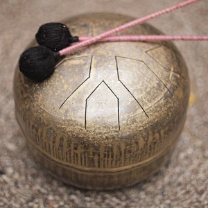 Handmade Steel Tongue Drum: Golden Slit Drum, Percussion Instrument