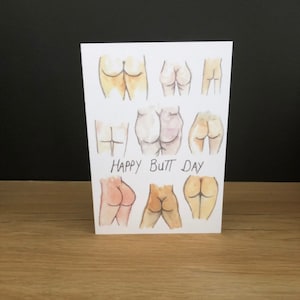 Carte Happy Buttday - Carte faite main - Cartes vierges grossières - Toute occasion - Impressions d'oeuvres d'art originales -