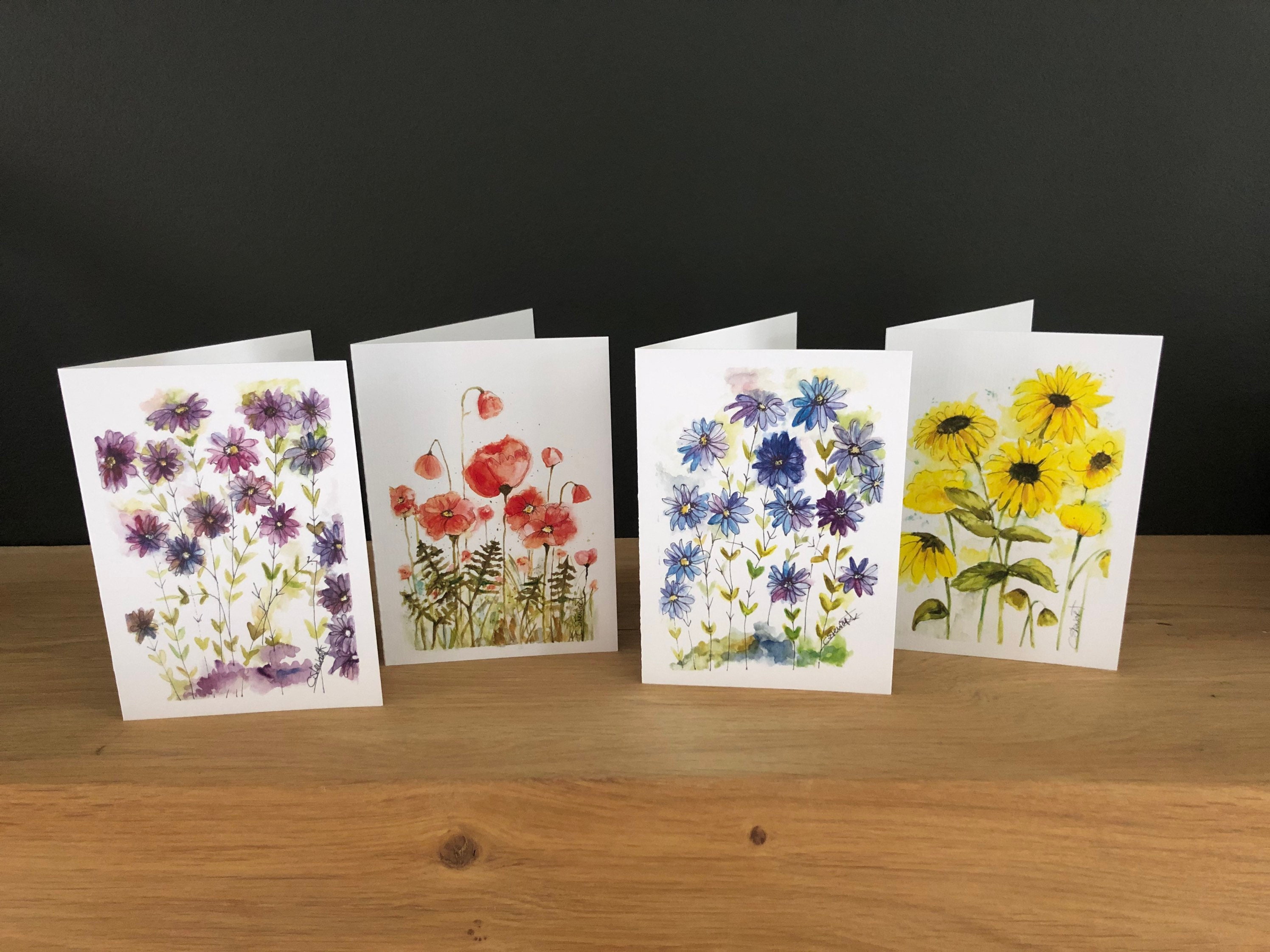 Wildflower Cards Handmade Floral Blank Occasion Cardfrom Etsy