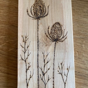 Teasels and Twigs handmade wooden wall clocks hand drawn designs image 7