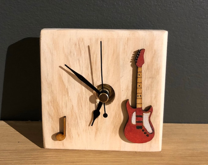 MUSIC CLOCK- Handmade wooden clock-music lover gift- boxed gift- ideal gift idea