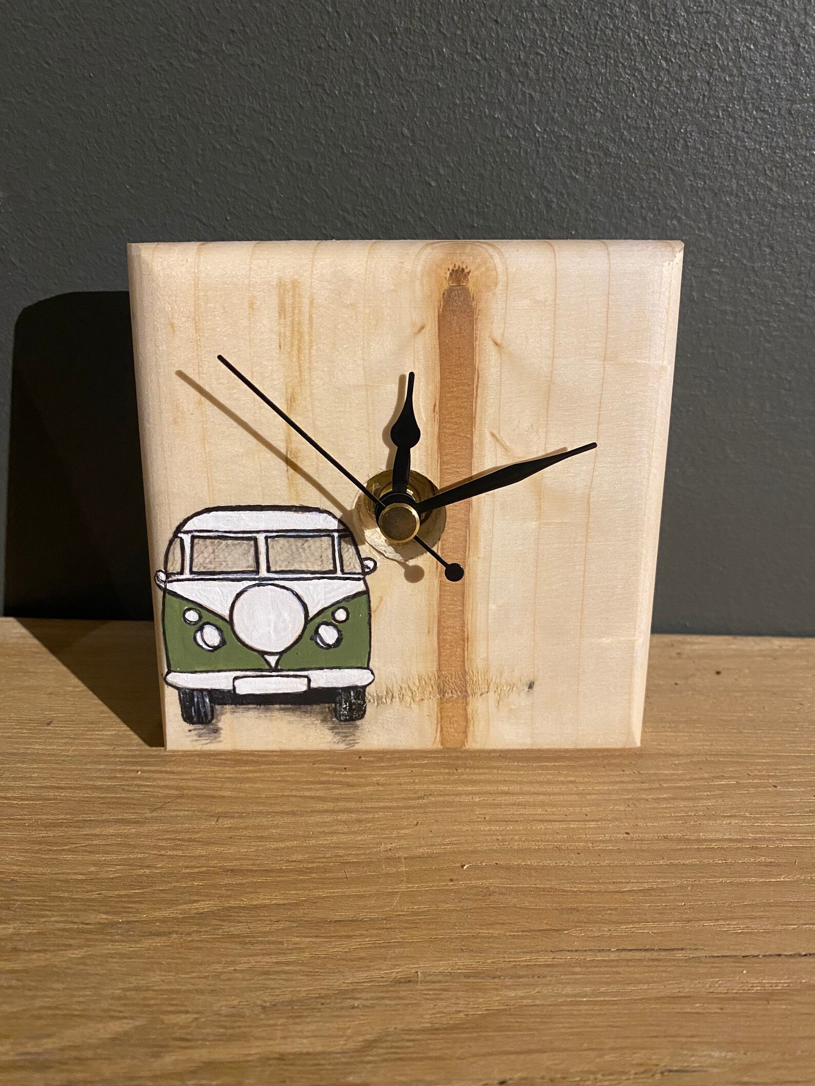 Small VW camper van clock wooden wall clock boxed campervan Etsy