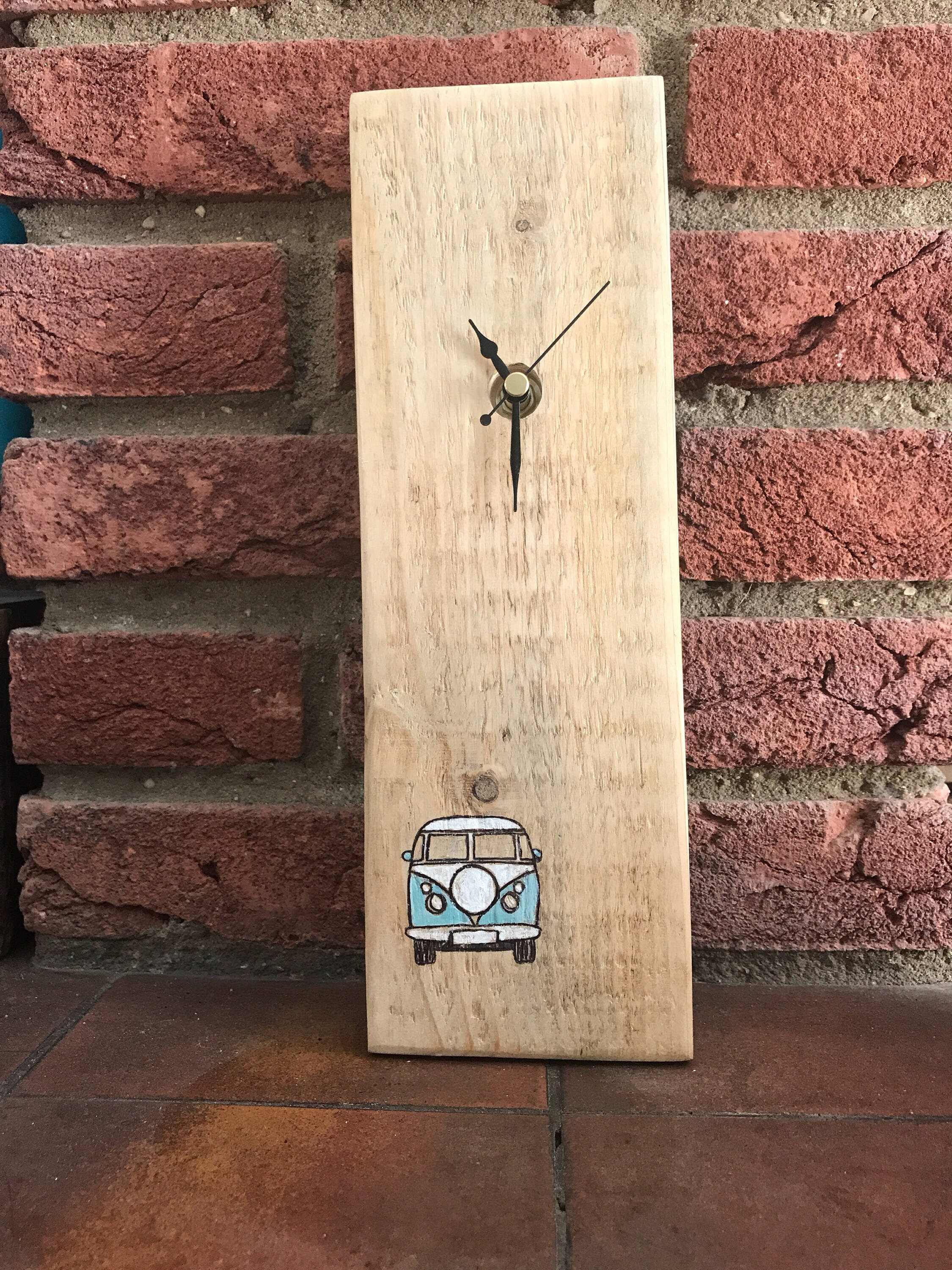 Small VW camper van clock wooden wall clock boxed campervan Etsy