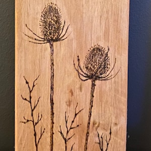 Teasels and Twigs handmade wooden wall clocks hand drawn designs image 2