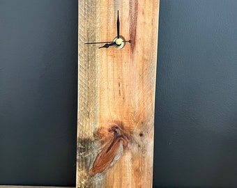 Long wooden wall clock