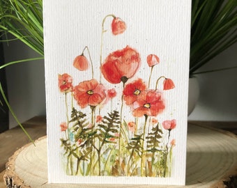 Wildflower Cards- Handmade floral blank occasion  card-from Original Artwork-