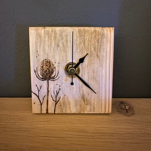 Teasels and Twigs handmade wooden wall clocks hand drawn designs image 5