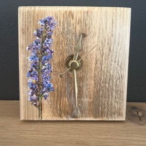 Lavender clock- handmade small or long wooden clock