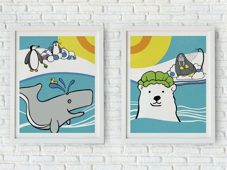 Children S Bathroom Decor Kids Bathroom Art Bathroom Etsy
