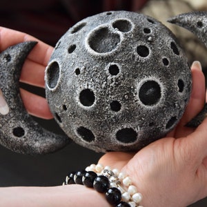 Gothic Home decor Moon Phase Wall Whimsigoth Decor Application on furniture Lunar cycle Moon with Craters Wall Hanging Outdoor Decor image 6