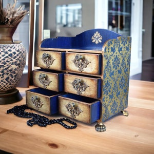 Gift for her Jewelry organizer Tarot Card Box Jewelry box Аpothecary Cabinet keepsake box Mini Chest of Drawers storage cabinet trinket box