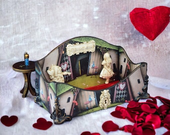 Gift for Kid Alice in Wonderland Desktop Sorter letter container Queen of Hearts jewelry dish Ring holder trinket dish desktop organizer