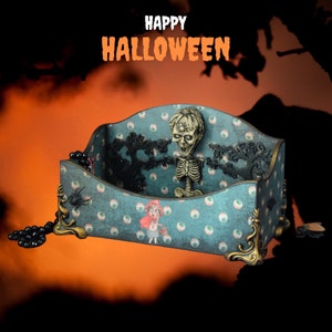 Gothic Pagan home decor Halloween skull box monster Skeleton Box Witch madness storage Supplies Storage of Magic Items gift for friend